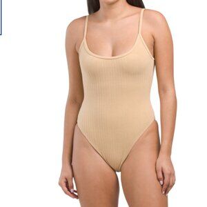 WEWOREWHAT Beige Scoop Cami One-piece Swimsuit
